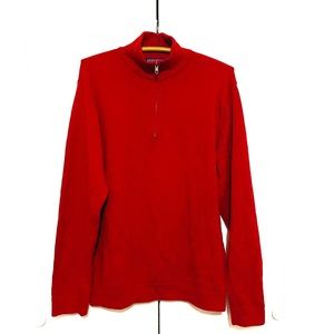 Patagonia Men’s 1/4 Zip Mock Neck Sweater Red Lambswool Pullover Size Medium